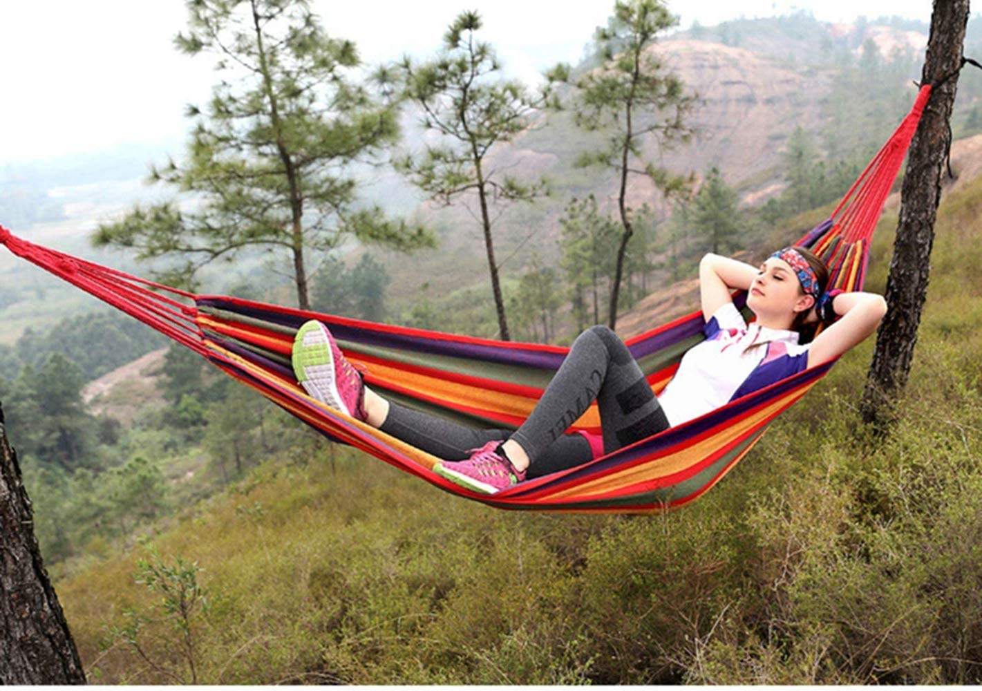 Outdoor amacas Garden Camping Hammock,Portable Hammock for Patio Yard Garden Backyard Porch Travel